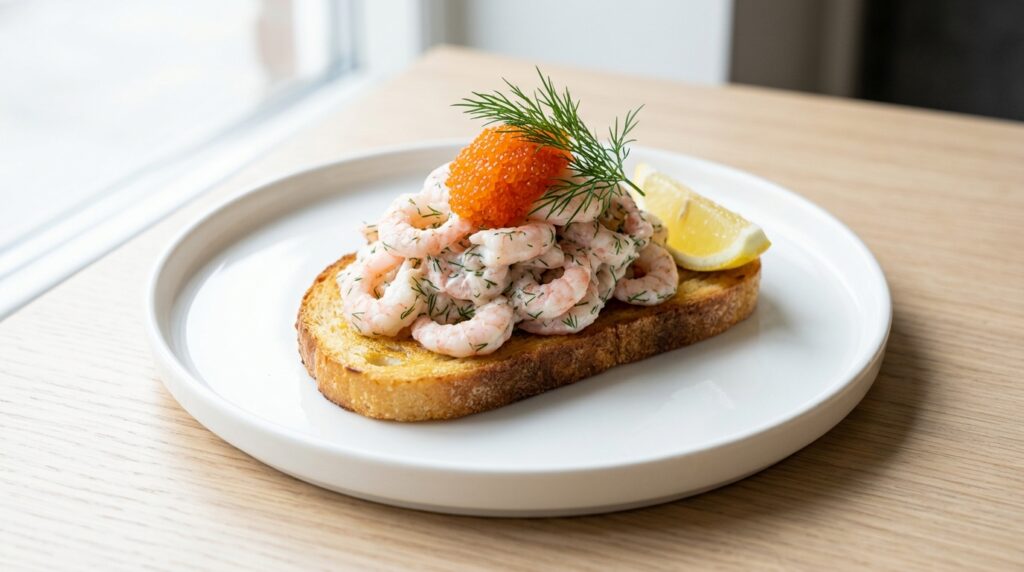 Klassisk Toast Skagen på Smörstekt Bröd gemini generated image 5x2jwa5x2jwa5x2j